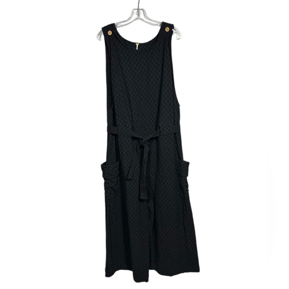 Free People She's A Catch Wide Leg Cropped Jumpsuit In Black Size XL - Picture 4 of 12
